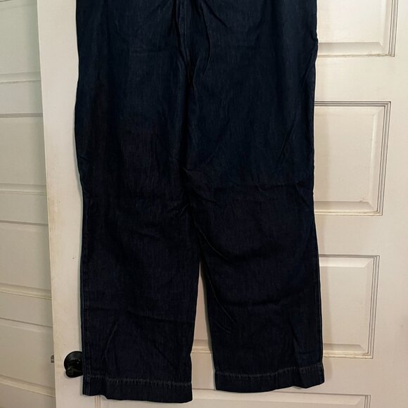 Pleated Wide-Leg Denim Trousers - Picture 2 of 6